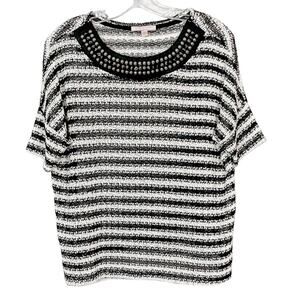 Romeo & Juliet Couture Black and White Striped Sweater, EUC, Size Small